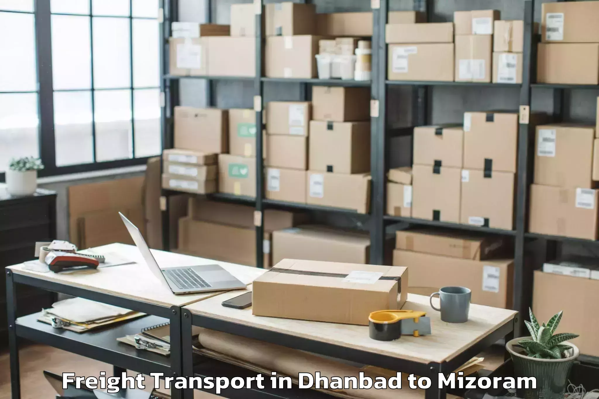 Easy Dhanbad to Serchhip Freight Transport Booking